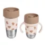 Beaba Mini & Me BigLove Stainless Steel Cup Set for Mother and Child 360° Training Cup 2-Piece