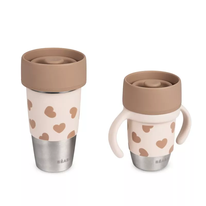 Beaba Mini & Me BigLove Stainless Steel Cup Set for Mother and Child 360° Training Cup 2-Piece