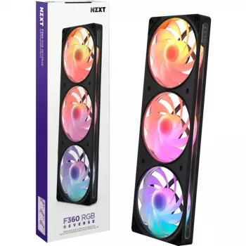 NZXT F360 RGB 360mm AIO šķidruma CPU dzesētājs, melns, Reverse