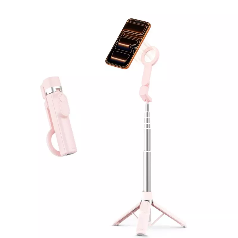 TECH-PROTECT L11S MagSafe Bluetooth Selfie Stick Tripod Pink