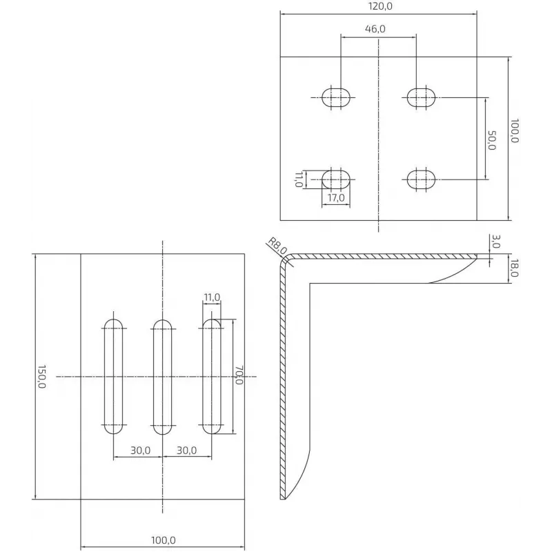 PSG 60.013.01 Atbalsta kronšteins pārrāviena ierīcei Steelpress B-sērijai