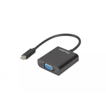LANBERG AD-UC-VG-01 USB Type-C uz VGA adapteris 15cm Melns