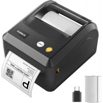 Inateck PR50 tiešās termoprintēšanas etiķešu printeris, 203 DPI, 170 mm/s, USB un Bluetooth, melns