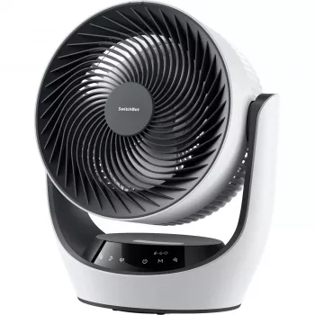 SwitchBot Battery-Powered Smart Circulator Fan ar 100 ātrumiem, 90° horizontālu un 100° vertikālu šūpošanos, Bluetooth un Wi-Fi (nepieciešams Hub), balts