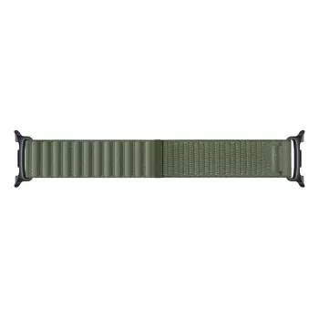 Samsung Fabric Band S/M Olive Galaxy Watch9 un Watch8 – austs neilons, Velcro, 20mm ātrās atbrīvošanas sprādze