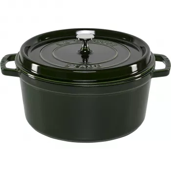 Staub La Cocotte apaļā kokote 24 cm 3,8 L bazilika zaļā emaljētā čuguna