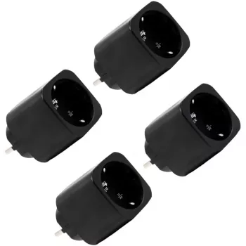 Shelly Plug M Gen3 viedais kontaktdakša 4 komplekts melns ar enerģijas uzraudzību, Wi-Fi un Bluetooth