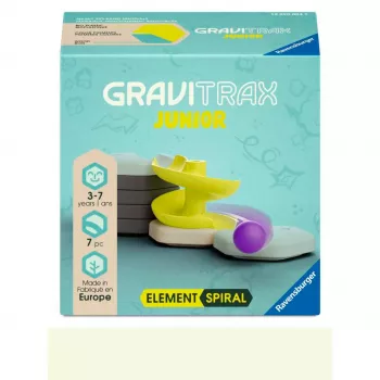 RAVENSBURGER GraviTrax Junior - Element Spirale paplašinājuma komplekts - spirālveida trases papildinājums no 3 gadu vecuma