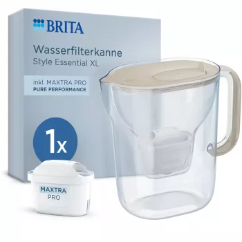 BRITA Style Essential XL ūdens filtrs 3,6L balts + MAXTRA PRO Pure Performance Smilšu