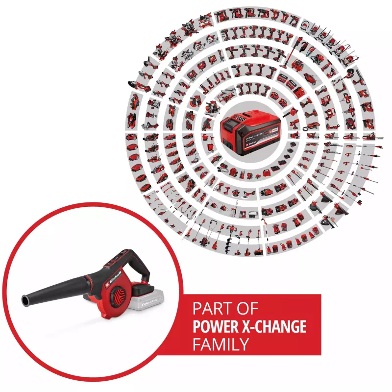 Einhell Power X-Change bezvadu pūtējs TE-CB 18/270 Li - Solo (18 V, sarkans/melns, bez akumulatora)