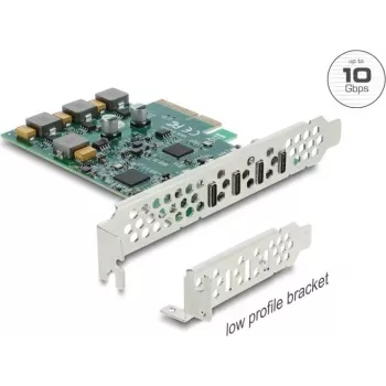 Delock PCI Express x4 karte ar 4 x USB Type-C™ 10 Gbps - Low Profile formas faktors