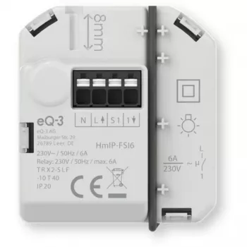 Homematic IP iebūvējamais slēdža izpildmehānisms ar spiedpogas ieeju (6 A)