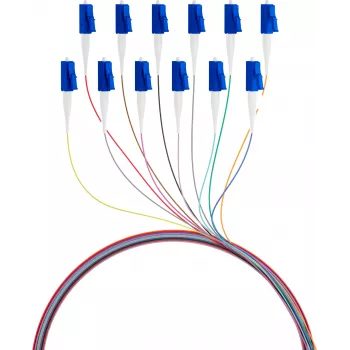 EFB FTTH Pigtail komplekts LC OS2 G.657.A2 12 krāsu, 2m, viļņvada 9/125µm, liekšanās izturīgs, 12 šķiedras