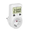 LogiLink Energy Cost Meter, 1,5 collu LCD displejs, viena tarifa, Schuko kontaktdakša, balts