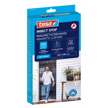 tesa Insect Stop magnētiskais moskītu tīkls durvīm, antracīts, 1,2 x 2,4 m