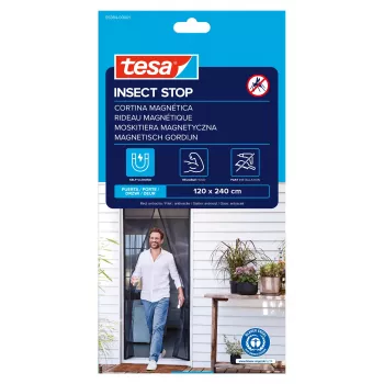 tesa Insect Stop magnētiskais moskītu tīkls durvīm, antracīts, 1,2 x 2,4 m