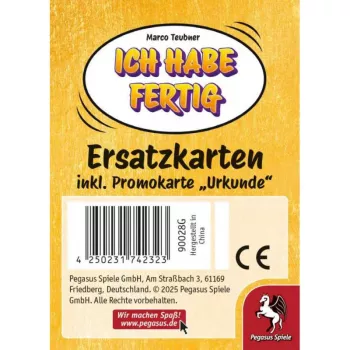 PEGASUS Ich habe fertig - rezerves kārtis ar reklāmas sertifikātu (paplašinājums)