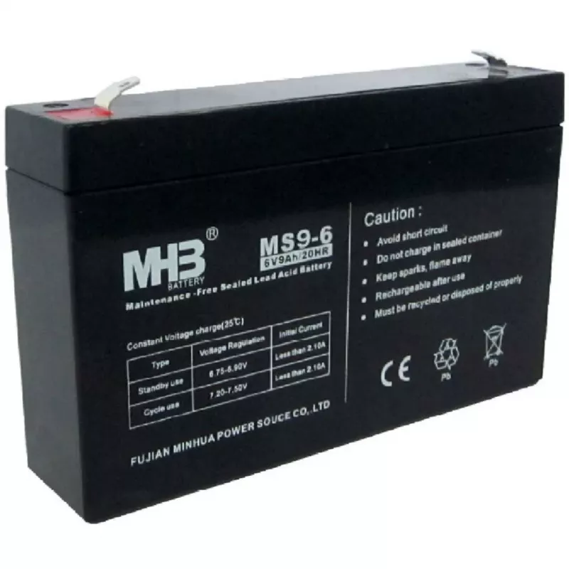 PowerWalker Battery MHB MS9-6 6V 9Ah noslēgts svina-skābes akumulators UPS sistēmām