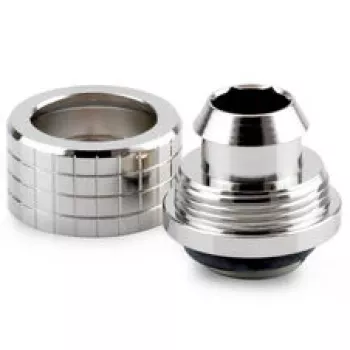 Thermal Grizzly DeltaMate kompresijas savienotājs, Brass - Gloss Nickel, ST13 (13mm OD, G1/4 inch)