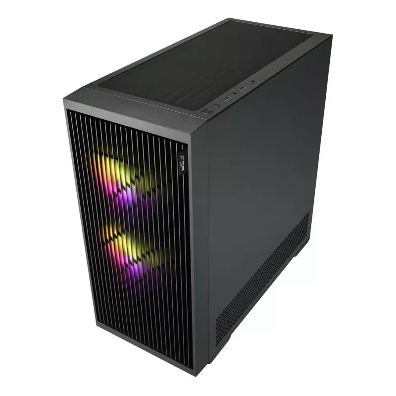 Fortron M330 Mini Tornis ar rūdītu stiklu, melns