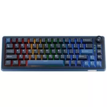 Ducky OK-M 65 mehāniskā spēļu tastatūra, 65% formfaktors, hot-swappable, RGB fona apgaismojums, ANSI izkārtojums, KTT Baby Blue slēdži