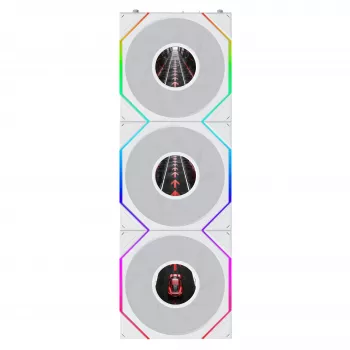 Lian Li UNI FAN TL120 LCD FLEX Wireless ARGB 120 mm PWM korpusa ventilators, 3 komplekts, balts