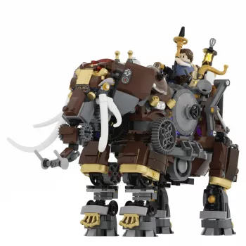 Lumibricks Steamphant Steampunk ziloņa LED konstruktors - 800 gab. USB barošanas displeja modelis