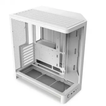 NZXT H6 2026 vidējā torņa gaisa plūsmas spēļu korpuss balts ar rūdītu stiklu