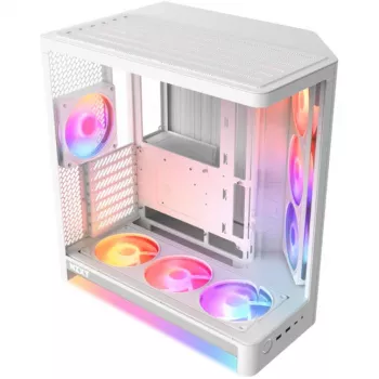 NZXT H6 RGB+ 2026 Mid-Tower Airflow korpuss balts ar rūdītu stiklu