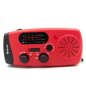 Denver SCR-2007 pārnēsājams CD bumbu radio ar FM radio, AUX ieeju, austiņu izeju, barošana no baterijām vai tīkla - Melns