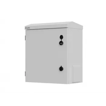 10 collu sienas/pola montāžas rack skapis, IP55 hermētisks, 420x300x500 mm, pelēks, salikts