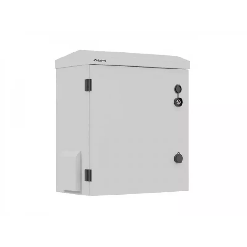 10 collu sienas/pola montāžas rack skapis, IP55 hermētisks, 420x300x500 mm, pelēks, salikts