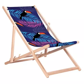 GRB GreenBlue GB183 Classic Beech Deck krēsls ar Tukanu apdruku
