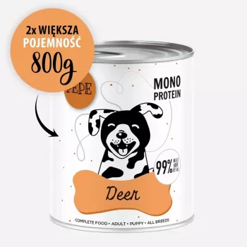 Paka Zwierzaka Pepe Jeleń mitrā suņu barība ar brieža gaļu 800g