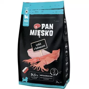 Pan Mięsko sausā barība kucēniem ar tītaru un kalmāru, vidēja izmēra granulas, 3 kg