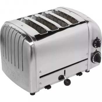 Dualit Vario 47030 4 slotu tosteris, pulēts nerūsējošais tērauds, 2200 W, īpaši platas spraugas, atkausēšanas un bageles funkcijas