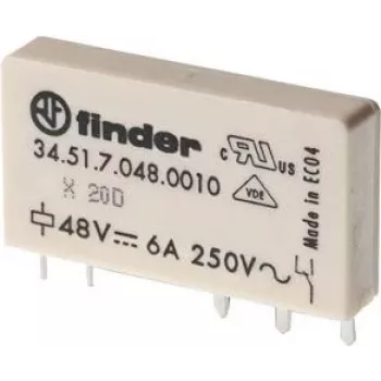 Finder 34.51.7.024.0010 Miniatūras PCB relejs 24 V līdzstrāva 6 A 1 CO SPDT