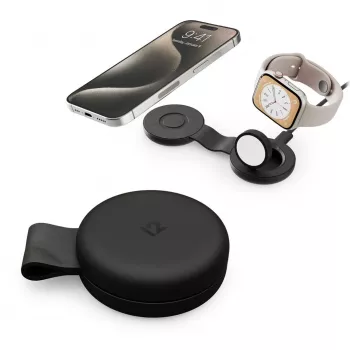 Twelve South ButterFly SE 2-in-1 Qi2 MagSafe lādētājs iPhone un Apple Watch, melns