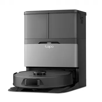 TP-LINK Tapo RV50 Pro Omni robotputekļsūcējs ar pašiztukšošanās staciju, LiDAR navigāciju, diviem rotējošiem mopiem, 4200 Pa sūkšanas jaudu, 5000 mAh akumulatoru, balts