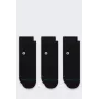 Stance Icon Quarter 3-Pack zeķes - melnas