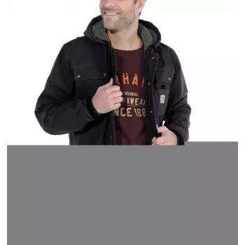 Carhartt Sandstone Barlett Jacket vīriešu ar Sherpa oderi un kapuci, DWR apdare, bi-swing mugura, trīskāršas šuves, Carhartt Brown