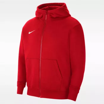 Nike Park 20 Fleece pilna rāvējslēdzēja jaka ar kapuci universitātes sarkana