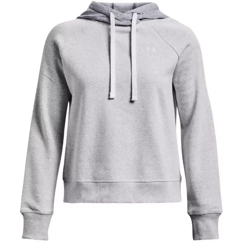 Under Armour Women's Rival Fleece Colourblock Hoodie Mod Gray/White