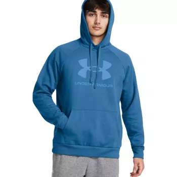 Under Armour Rival Fleece Logo HD vīriešu sporta krekls ar kapuci Academy Blue 2XL