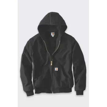 Carhartt J140 Firm Duck Active Jackete - Vīriešu stepēta flaneļa odere darba jaka, melna