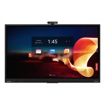 Lenovo ThinkVision T75 75 collu 4K UHD interaktīvais skārienjūtīgais displejs ar LED fona apgaismojumu - Melns