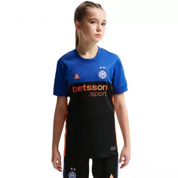 Nike Inter Milan 2025/2026 Stadium Special Edition bērnu futbola krekls - Melns/Zils (M izmērs)