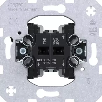 Hager WDE303520 žalūziju/žalūziju slēdzis ar mehānisko un elektrisko bloķēšanu, Polar White