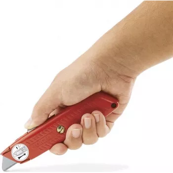 STANLEY BLACK&DECKER 99E ievelkamais drošības nazis ar skrūvju fiksāciju, cinka sakausējuma rokturis, 5 asmens pozīcijas, iekšējā uzglabāšana 3 asmeņiem, metāliski pelēks