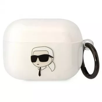 Karl Lagerfeld AirPods Pro maciņš caurspīdīgs ar Karl galvas siluetu